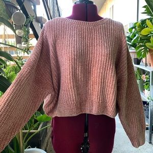 Pink velvet sweater